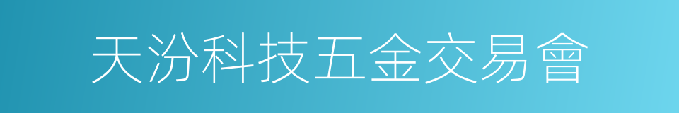 天汾科技五金交易會的同義詞