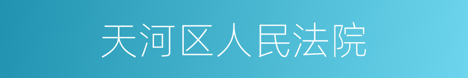 天河区人民法院的同义词