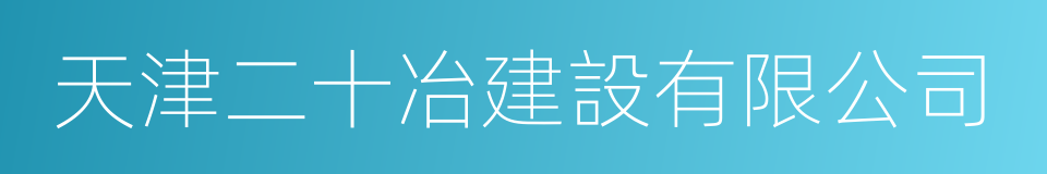 天津二十冶建設有限公司的同義詞