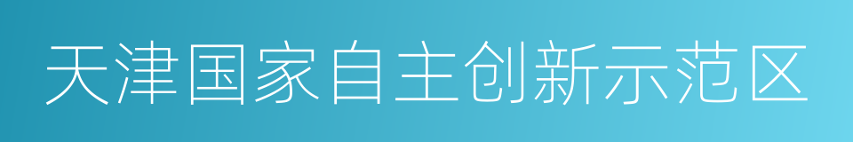 天津国家自主创新示范区的同义词