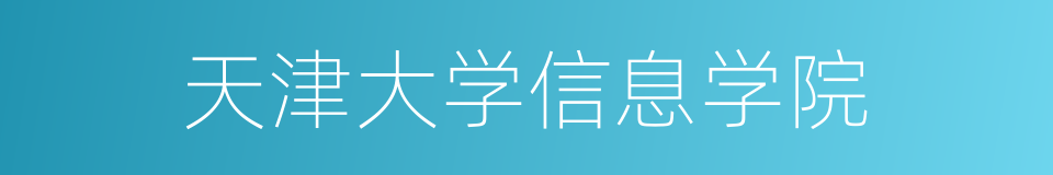 天津大学信息学院的同义词