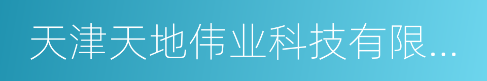 天津天地伟业科技有限公司的同义词