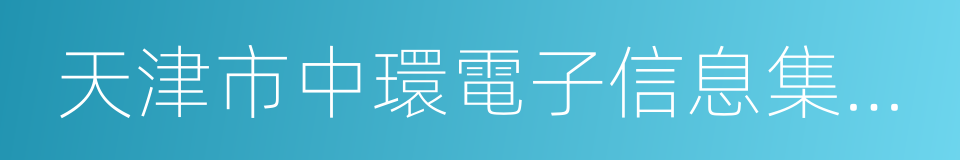 天津市中環電子信息集團有限公司的同義詞