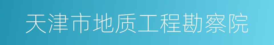 天津市地质工程勘察院的同义词