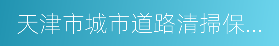 天津市城市道路清掃保潔質量標准與作業規範的同義詞