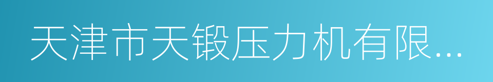 天津市天锻压力机有限公司的同义词