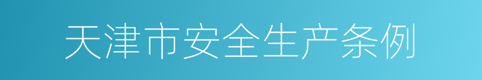 天津市安全生产条例的同义词