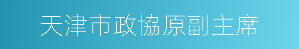 天津市政協原副主席的同義詞