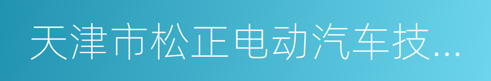 天津市松正电动汽车技术股份有限公司的同义词