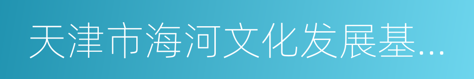 天津市海河文化发展基金会的同义词