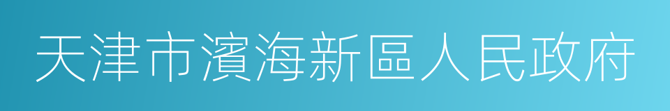 天津市濱海新區人民政府的同義詞