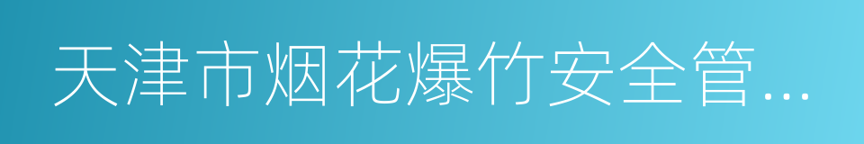 天津市烟花爆竹安全管理办法的同义词