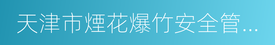 天津市煙花爆竹安全管理辦法的同義詞