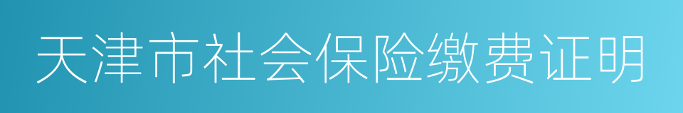 天津市社会保险缴费证明的同义词