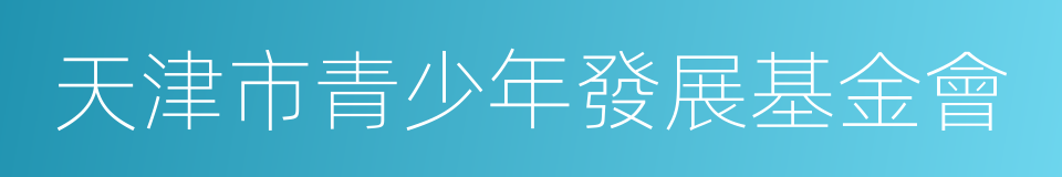 天津市青少年發展基金會的同義詞