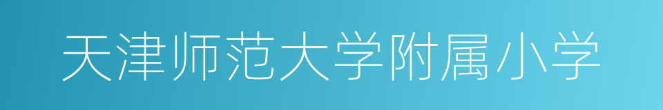 天津师范大学附属小学的同义词