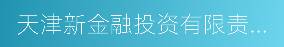 天津新金融投资有限责任公司的同义词