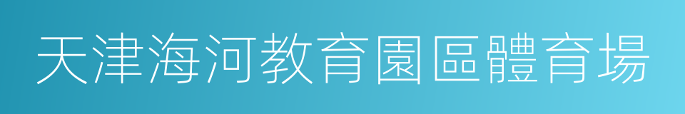 天津海河教育園區體育場的同義詞