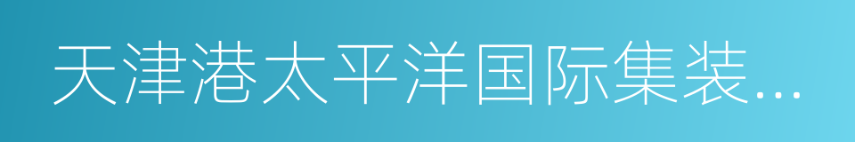 天津港太平洋国际集装箱码头有限公司的同义词