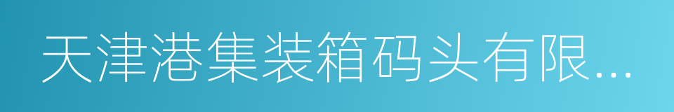 天津港集装箱码头有限公司的同义词