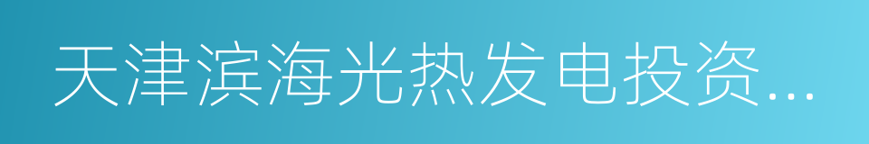 天津滨海光热发电投资有限公司的同义词