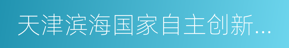 天津滨海国家自主创新示范区的同义词