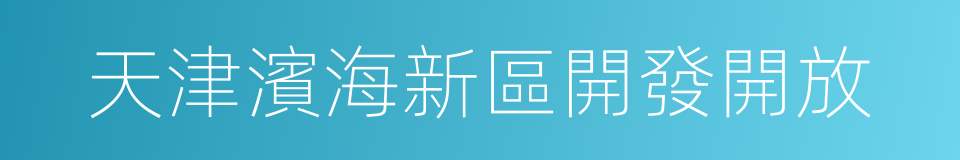 天津濱海新區開發開放的同義詞