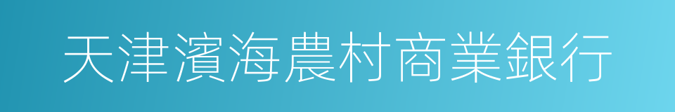 天津濱海農村商業銀行的同義詞