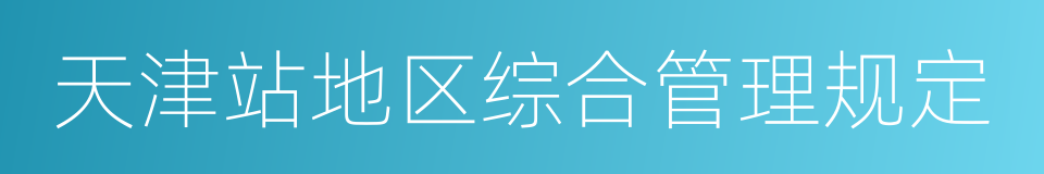 天津站地区综合管理规定的同义词