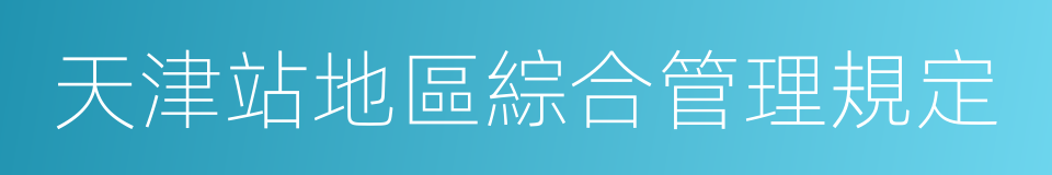 天津站地區綜合管理規定的同義詞