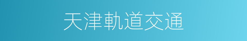 天津軌道交通的同義詞