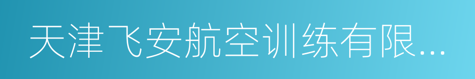 天津飞安航空训练有限公司的同义词