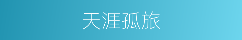 天涯孤旅的同义词