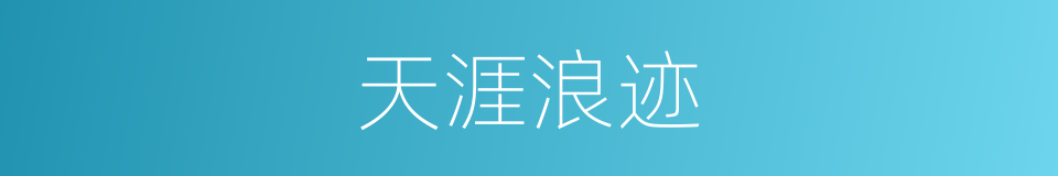 天涯浪迹的同义词