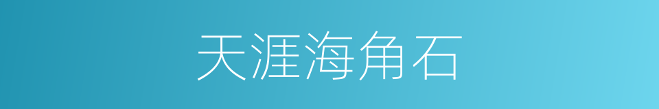 天涯海角石的同义词