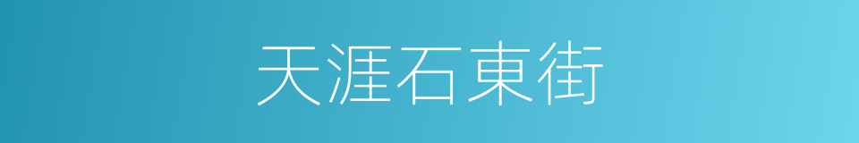 天涯石東街的同義詞