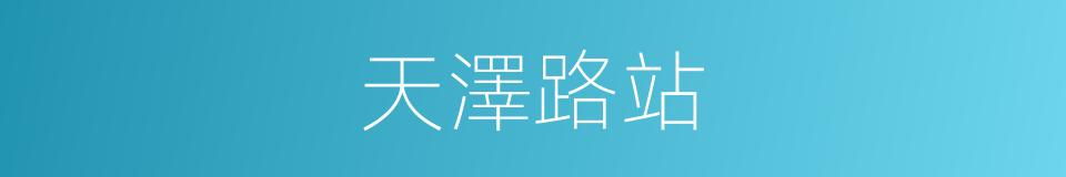 天澤路站的同義詞