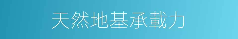 天然地基承載力的同義詞