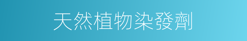 天然植物染發劑的同義詞