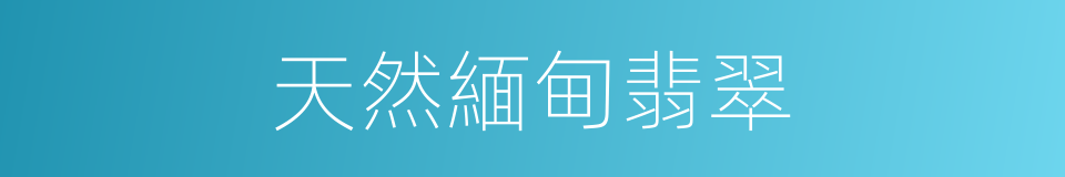 天然緬甸翡翠的同義詞