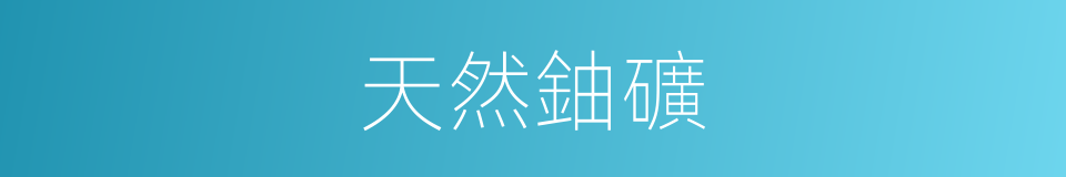 天然鈾礦的同義詞