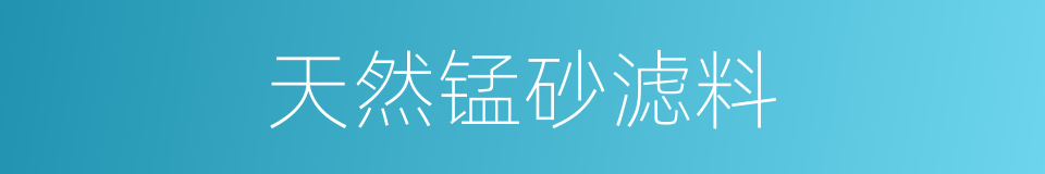 天然锰砂滤料的同义词