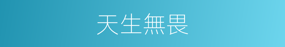 天生無畏的同義詞