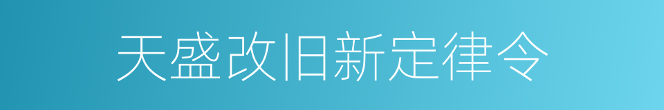 天盛改旧新定律令的同义词