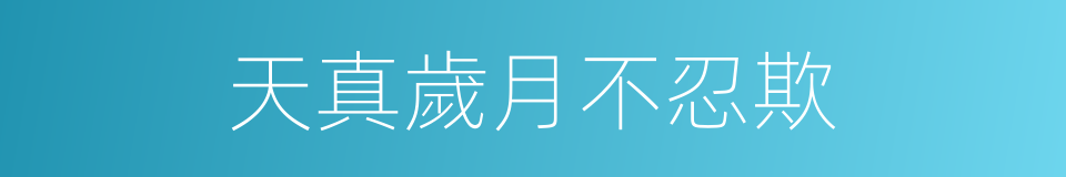 天真歲月不忍欺的同義詞