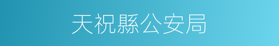 天祝縣公安局的同義詞