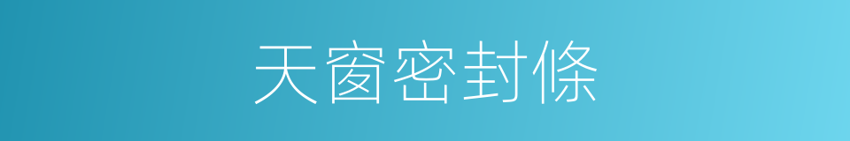 天窗密封條的同義詞