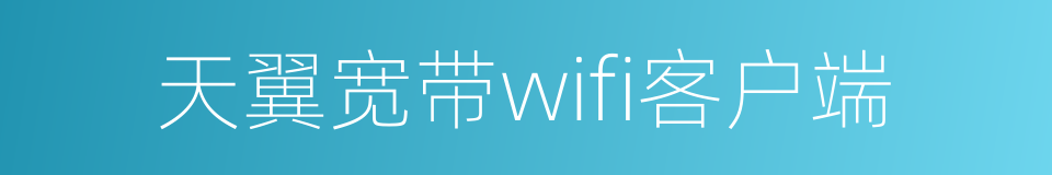 天翼宽带wifi客户端的同义词