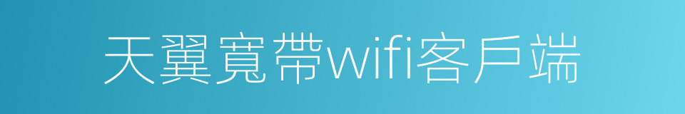 天翼寬帶wifi客戶端的同義詞