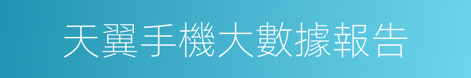天翼手機大數據報告的同義詞